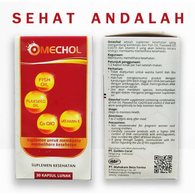 Omechol Botol 30 Kapsul Suplemen Meredakan Kolestrol