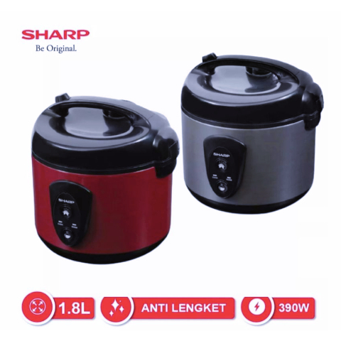 SHARP RICE COOKER MEGIC COM BODY STAINLESSTELL KS-N18MG-SL RD KS N18MG SL RD KAPASITAS 1.8 LITER