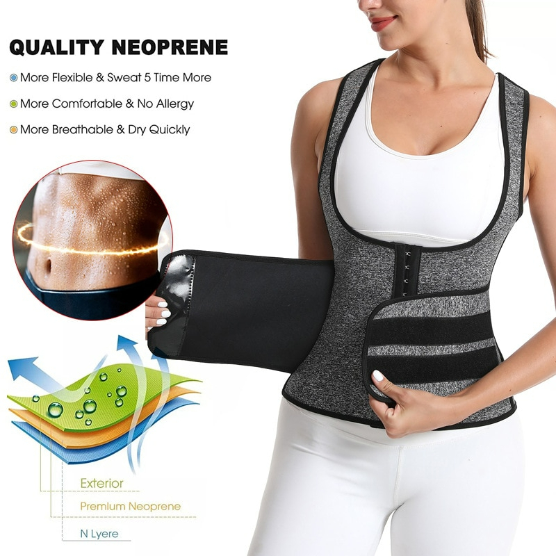 Korset Wanita Pembentuk Tubuh Slimming Body Shaper M - QY08 - Gray