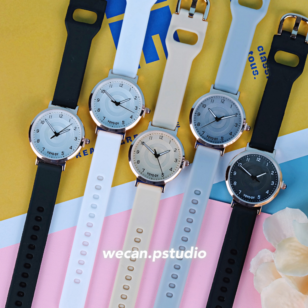 JAM TANGAN WANITA LALA FASHION ANALOG/JAM TANGAN CEWEK KULIT KEKINIAN TERMURAH TALI KARET