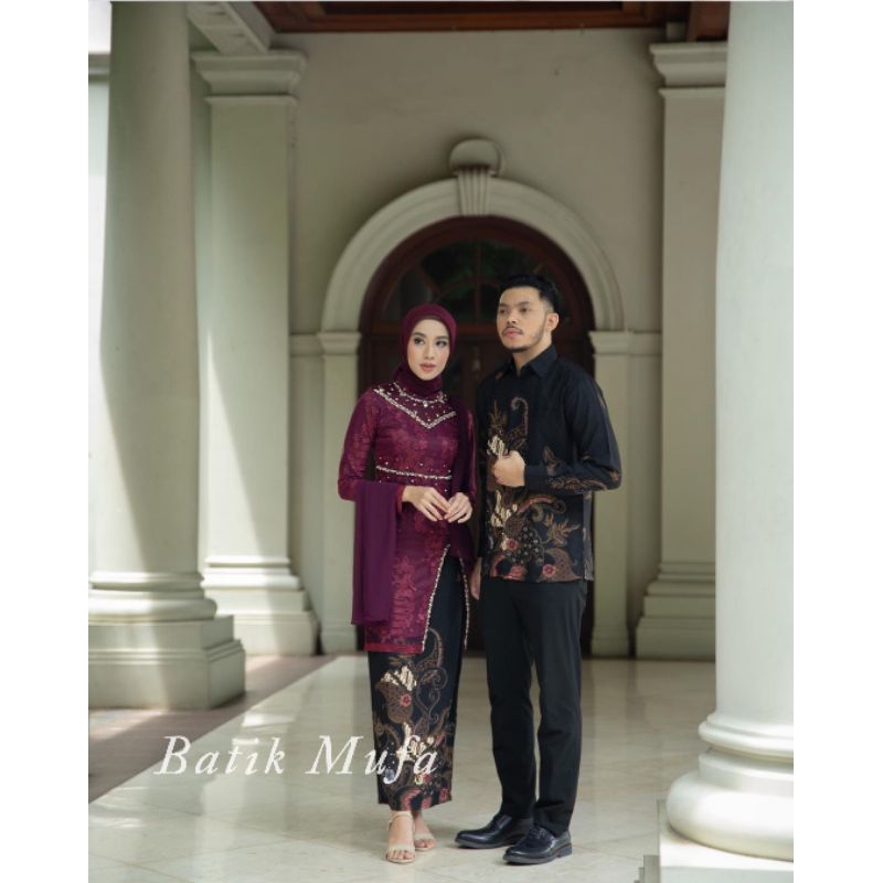 SET COUPLE HANA MAROON -  KEBAYA TERBARU KEBAYA WISUDA KEBAYA LAMARAN KEBAYA TUNANGAN