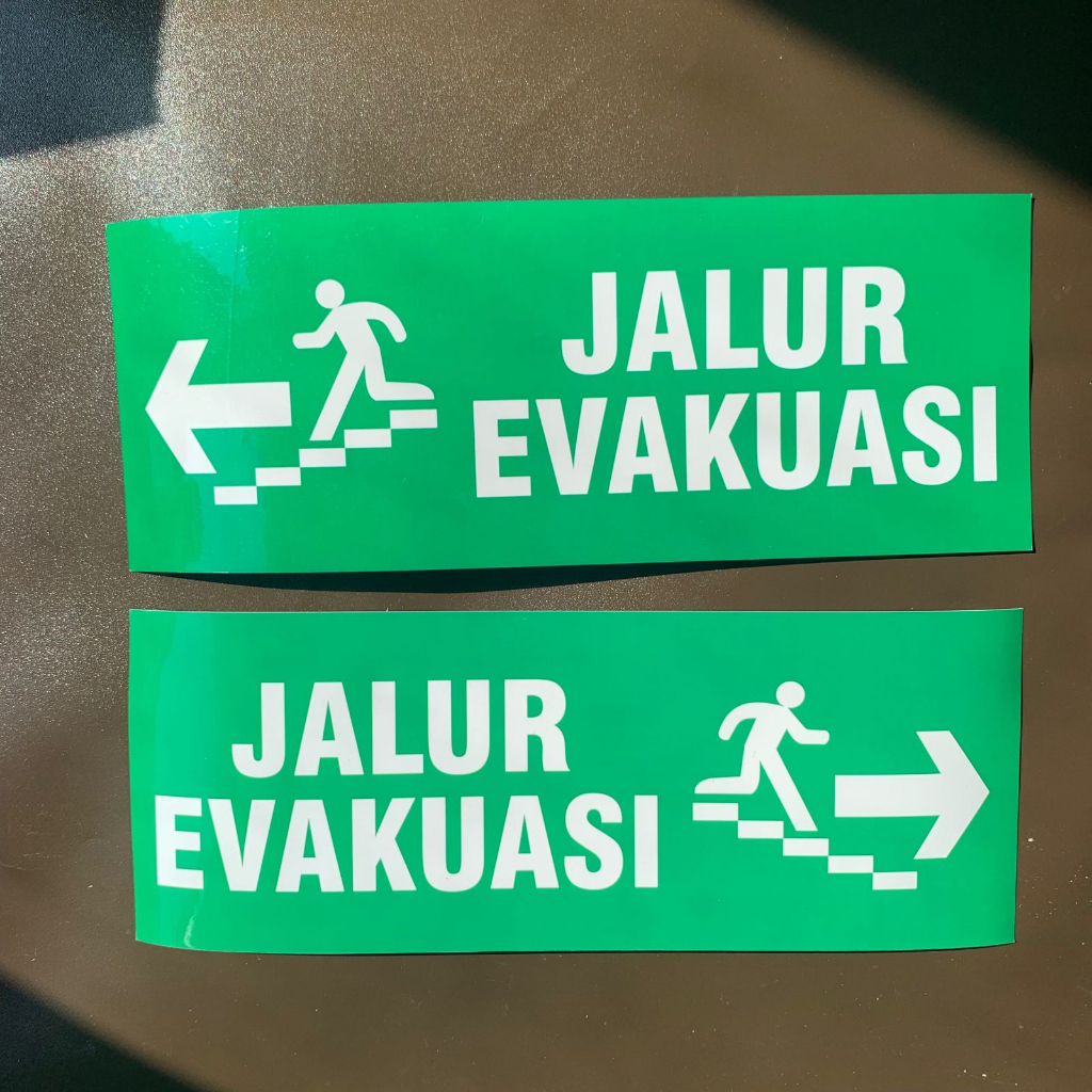 Stiker Jalur Evakuasi Tangga | Jalur Evakuasi Tangga Kanan Kiri | Sticker Jalur Evakuasi