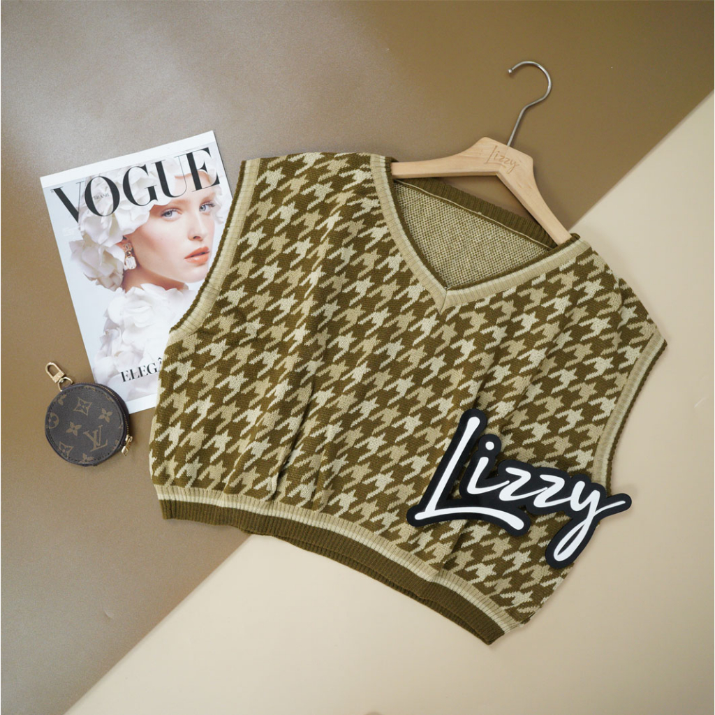 Lizzy - VEST OVERSIZE HOUNDSTOOTH PREMIUM