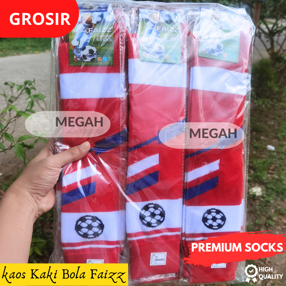 1 LUSIN KAOS KAKI BOLA WARNA MERAH DEWASA PANJANG MOTIF SEGI PREMIUM FAIZZ SOCK - KAOS KAKI SEPAK BOLA MERAH TEBAL- KAOS KAKI PANJANG SEPAK BOLA TEBAL WARNA MERAH / FUTSAL / KAOS KAKI BOLA PANJANG - KAOS KAKI PRIA PANJANG / KAOS KAKI BOLA DEWASA