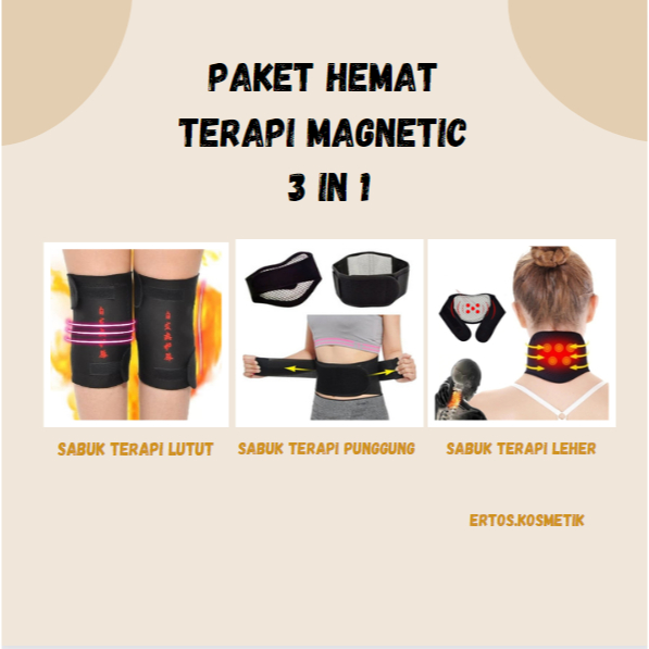 [ PAKET HEMAT 3 IN 1 ] Sabuk Terapi Pinggang Punggung Leher Dan Lutut