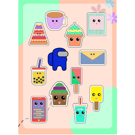 

(10-12 pcs) Mix Unique Sticker/Sticker Unik Campuran/Matte Sticker