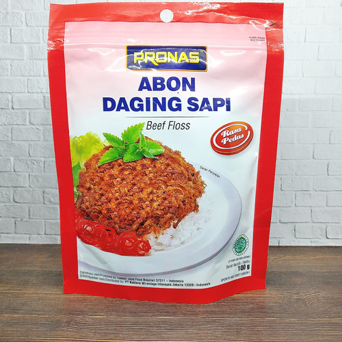 

PRONAS ABON SAPI PEDAS 100GR, KEMASAN POUCH HALAL DAN ENAK