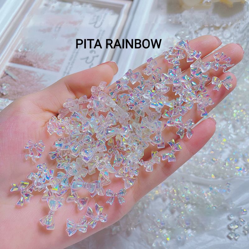 20pcs Hiasan Nail Art// Asesoris pita//Manik Manik Kuku Palsu// Pita Decorasi Nail Art