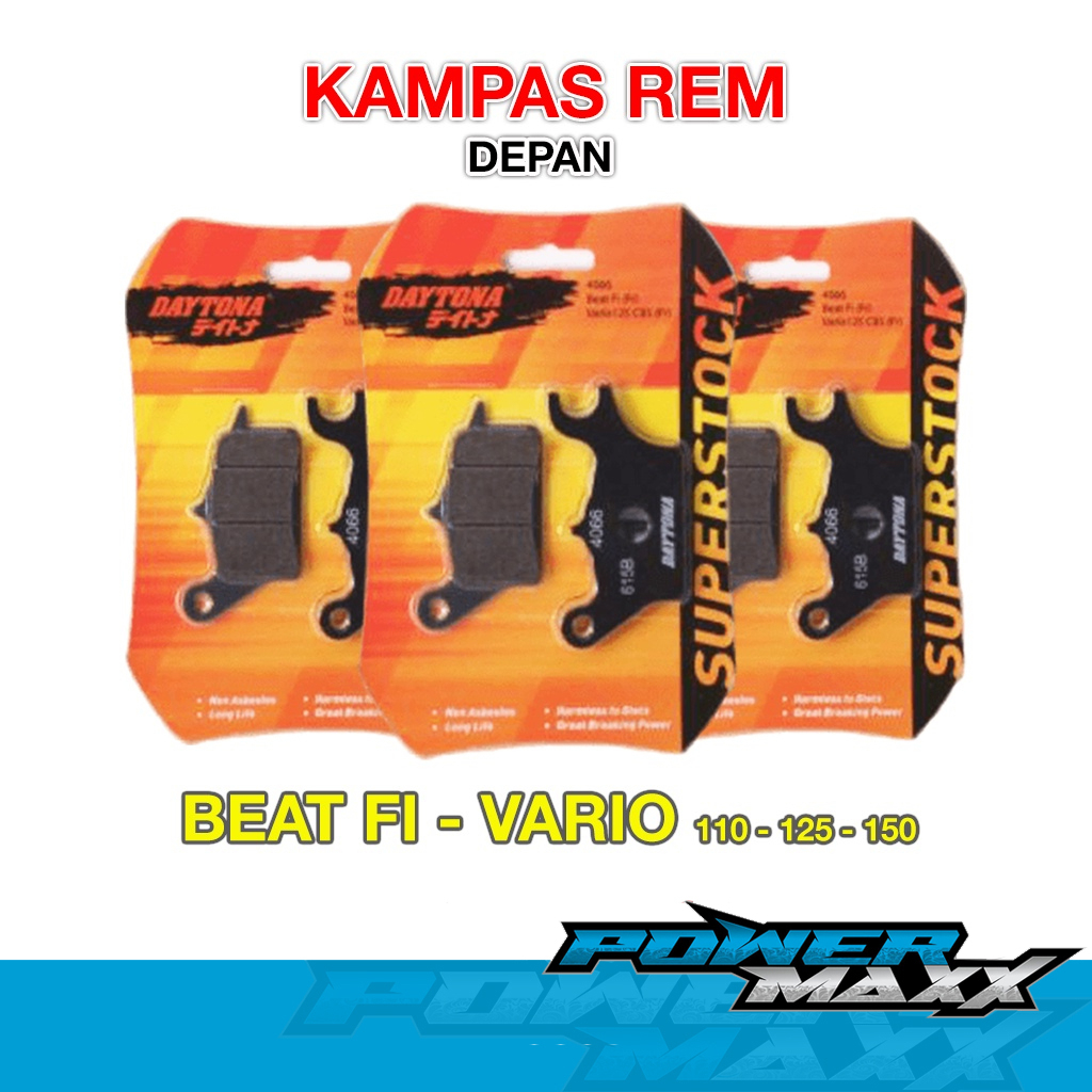 KAMPAS REM DEPAN BEAT - SCOOPY - VARIO 110 125 150 DISPAD DAYTONA KAMPAS REM DAYTONA BEAT - VARIO 12