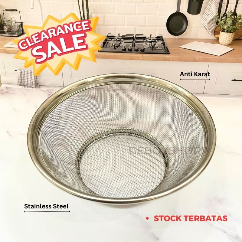 [CLEARANCE SALE] Keranjang / Saringan Cuci Buah dan Sayur Stainless Steel 25CM