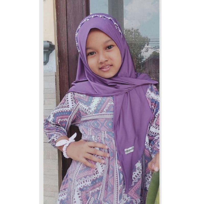 Jilbab/Hijab ANAK PASHMINA OVAL/STRAWBERRY/SEGITIGA/S3/SEGI3 INSTAN  Bhn Jersey Super umur 4 sampai 
