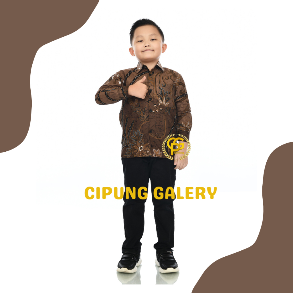 BATIK ANAK 2-15 TAHUN MOTIF MANGGAR MELATI COKLAT