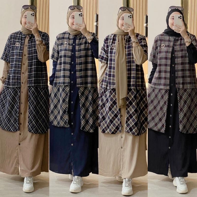 READY ISYABILA 4 PREMIUM DRESS+OUTER ORIGINAL VALORA BY GAGIL FASHION BY OVA