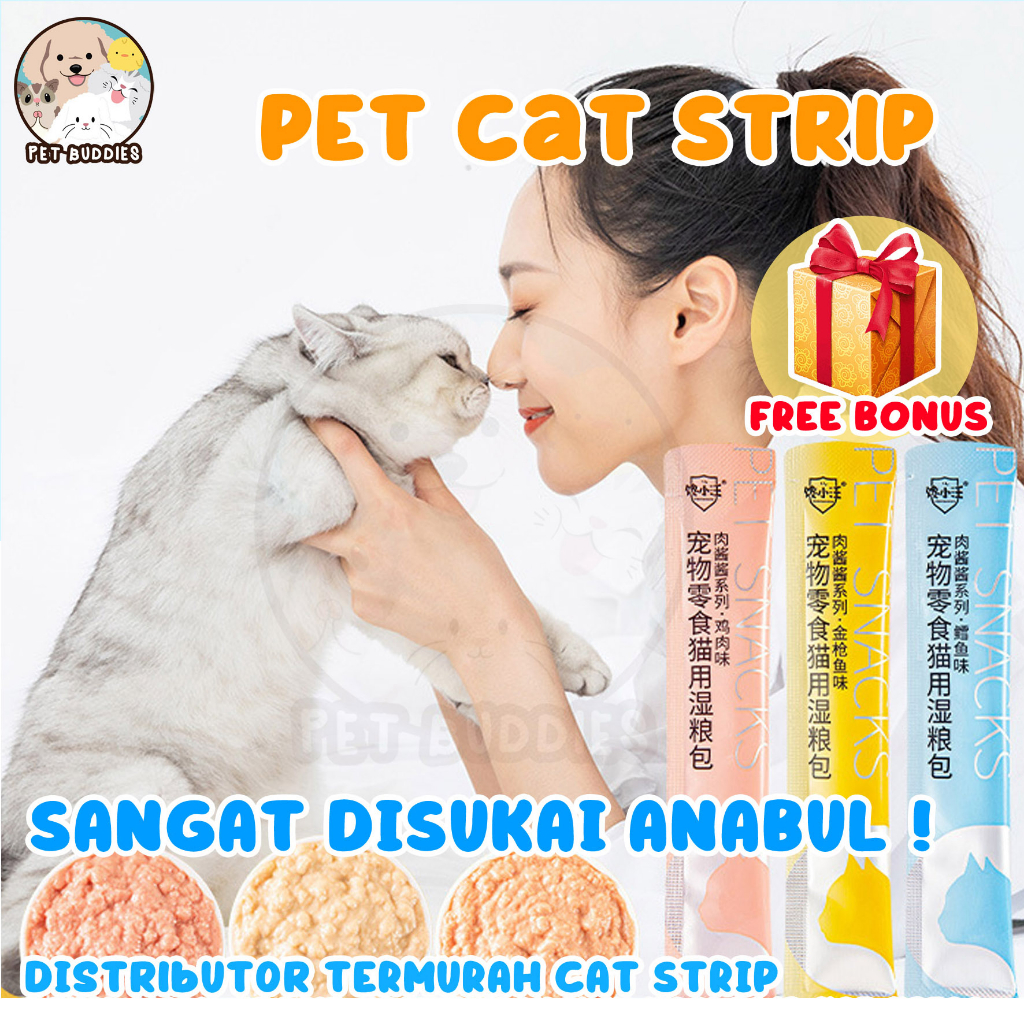 [ALL VARIANT] Cat Strip Liebao Snack Basah Makanan Kucing