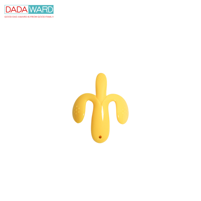 DADAWARD Baby Teether Gigitan Bayi berbentuk Pisang Banana Sikat Gigi Silikon/ Banana Teether/ Banana Teething Toothbrush