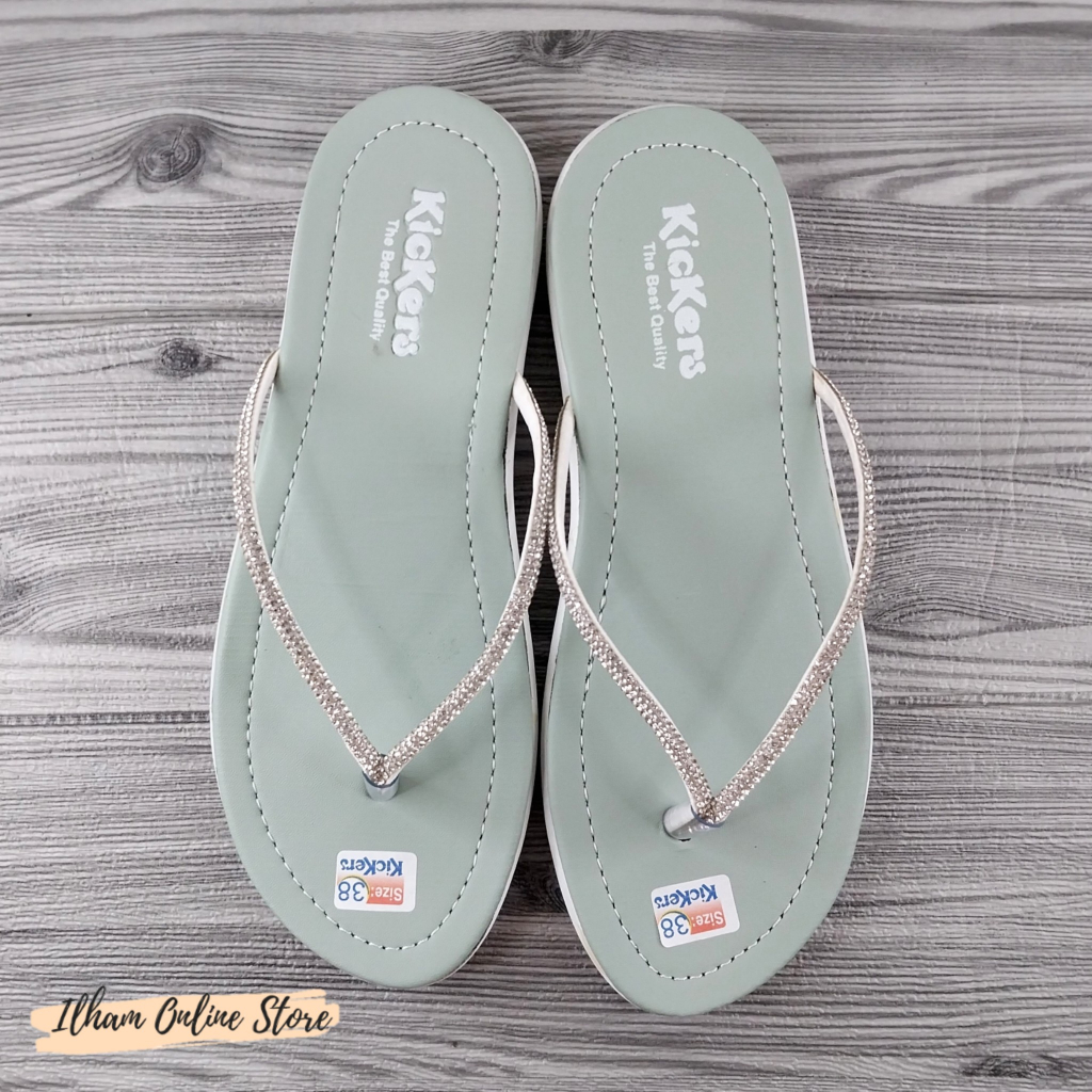 Kickers RF.05 Sandal Jepit Wanita Permata Size 37-40 Hitam