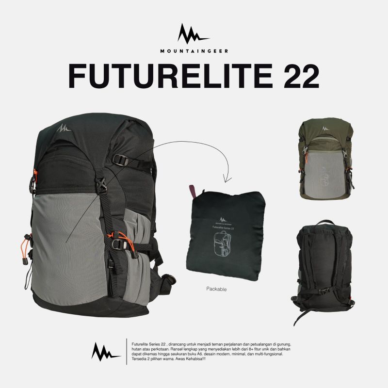 Daypack Mountaingeer Futurelite 22 Series - Backpack Ultralight Mountaingeer