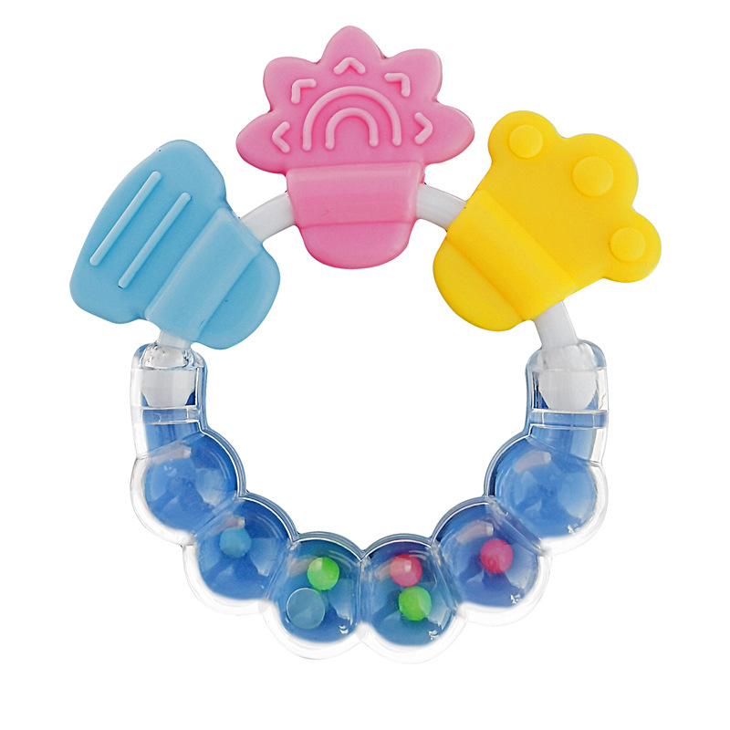 [BIG SALE] HANDBELL TEETHER/ Mainan gigitan bayi Mainan Rattle Genggam Bayi Gigitan Empeng Buah Plastik Dengan Teether Gelatin Gigitan bayi teether