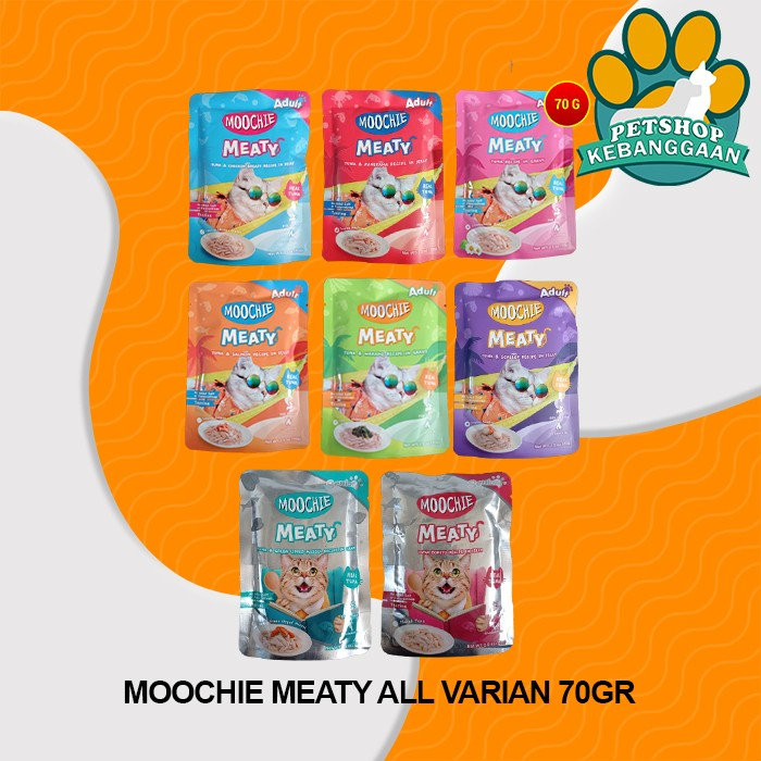 Makanan Basah Kucing Moochie Meaty Wet Cat Food Pouch Sachet 70 gram