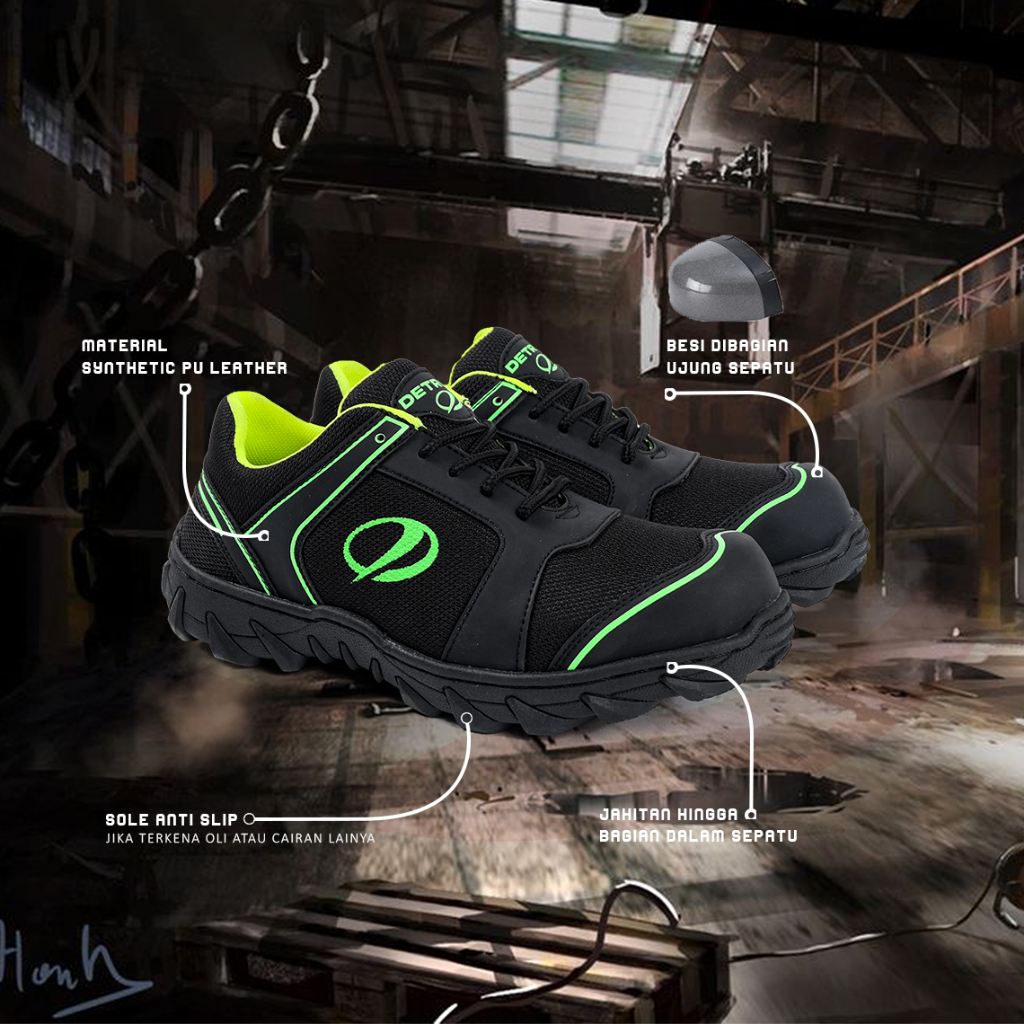 Sepatu Safety Pria Ujung Besi Vulcano Sefty Kerja Hiking Outdoor High Quality Anti Licin Safety Shoes Cowok Terbaru