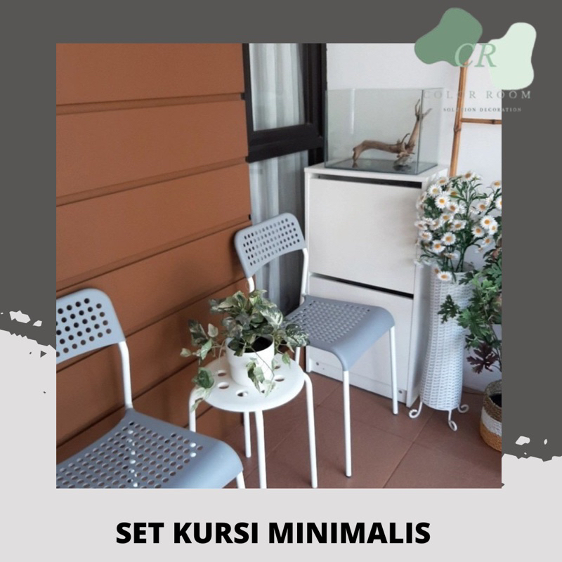 Set Kursi teras cantik/ set kursi tamu minimalis 2 kursi dan 1 meja ( SUDAH 1 SET YA )