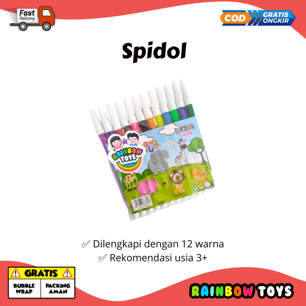 

Spidol Warna Mainan Edukasi Anak Mewarnai