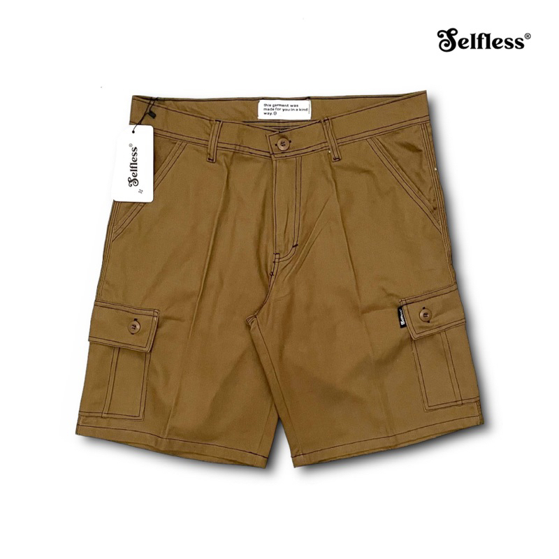 Selfless - Celana Pendek Cargo Pria Short Cargo Carpenter Pants Celana Cargo Kargo Chargo Kimpul List Pendek Hitam Cream Hijau Army Abu Tua Muda Mocca Khaki Pria Dewasa