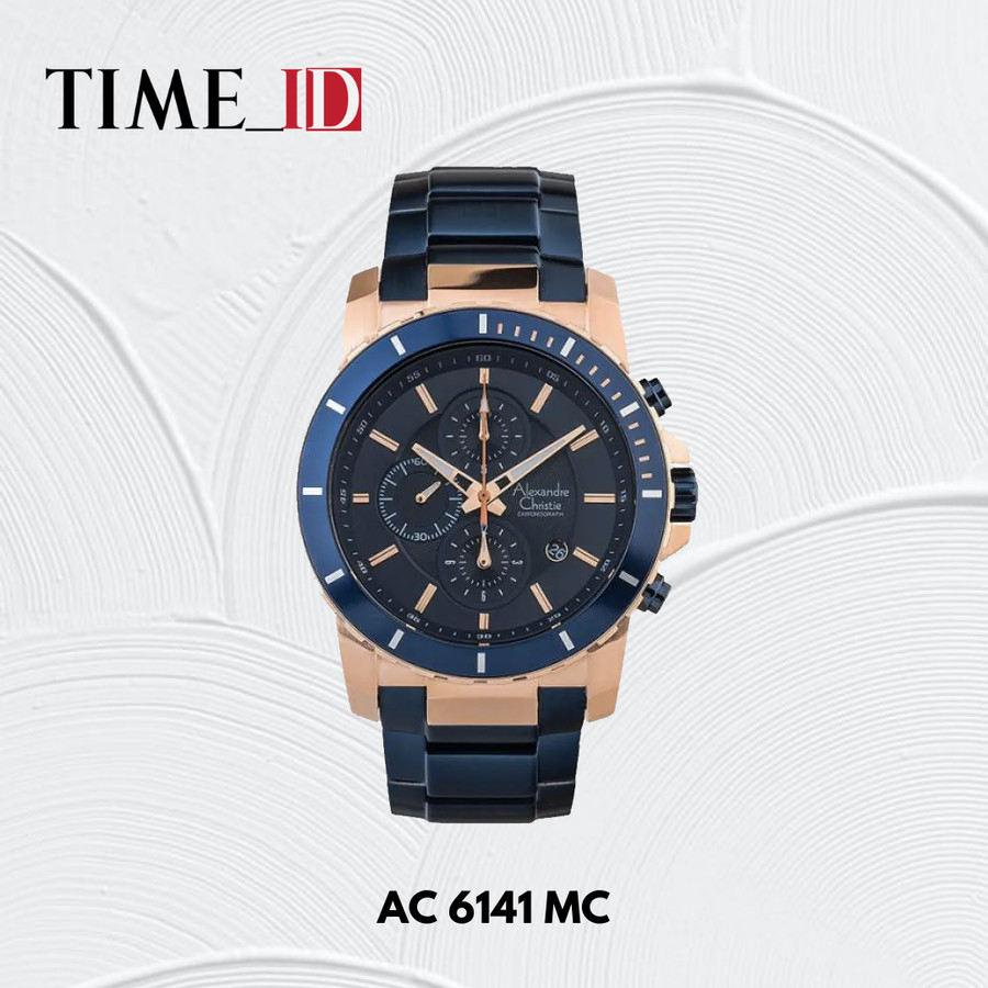Jam Tangan Alexandre Christie AC 6141 MC BLUE ROSEGOLD