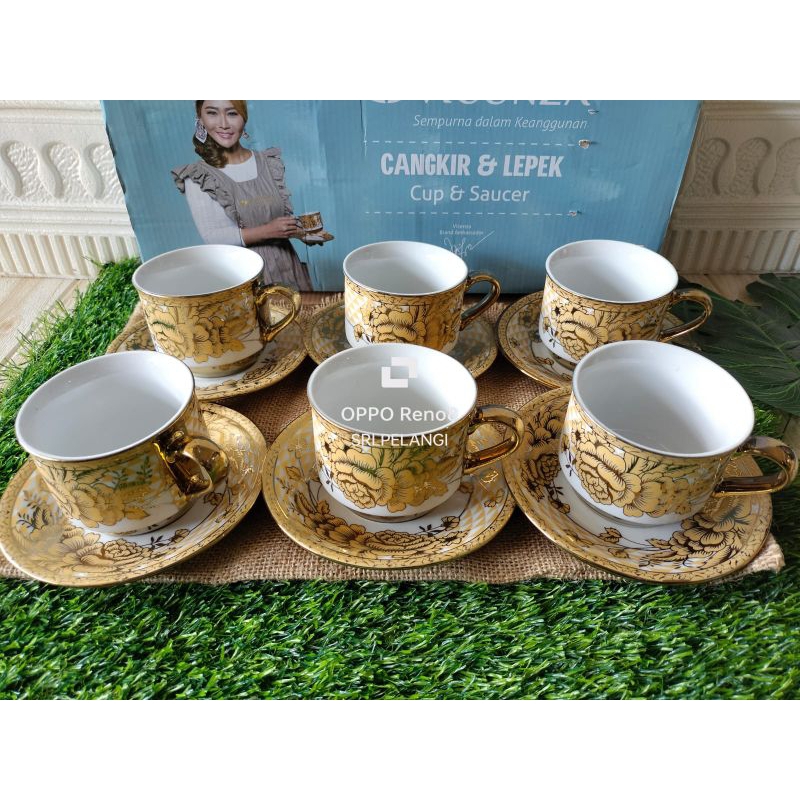 Vicenza se-set cangkir plus piring kecil nya CR.Y.83. Gemini | Cry 83 cangkir set Gemini | Cangkir s