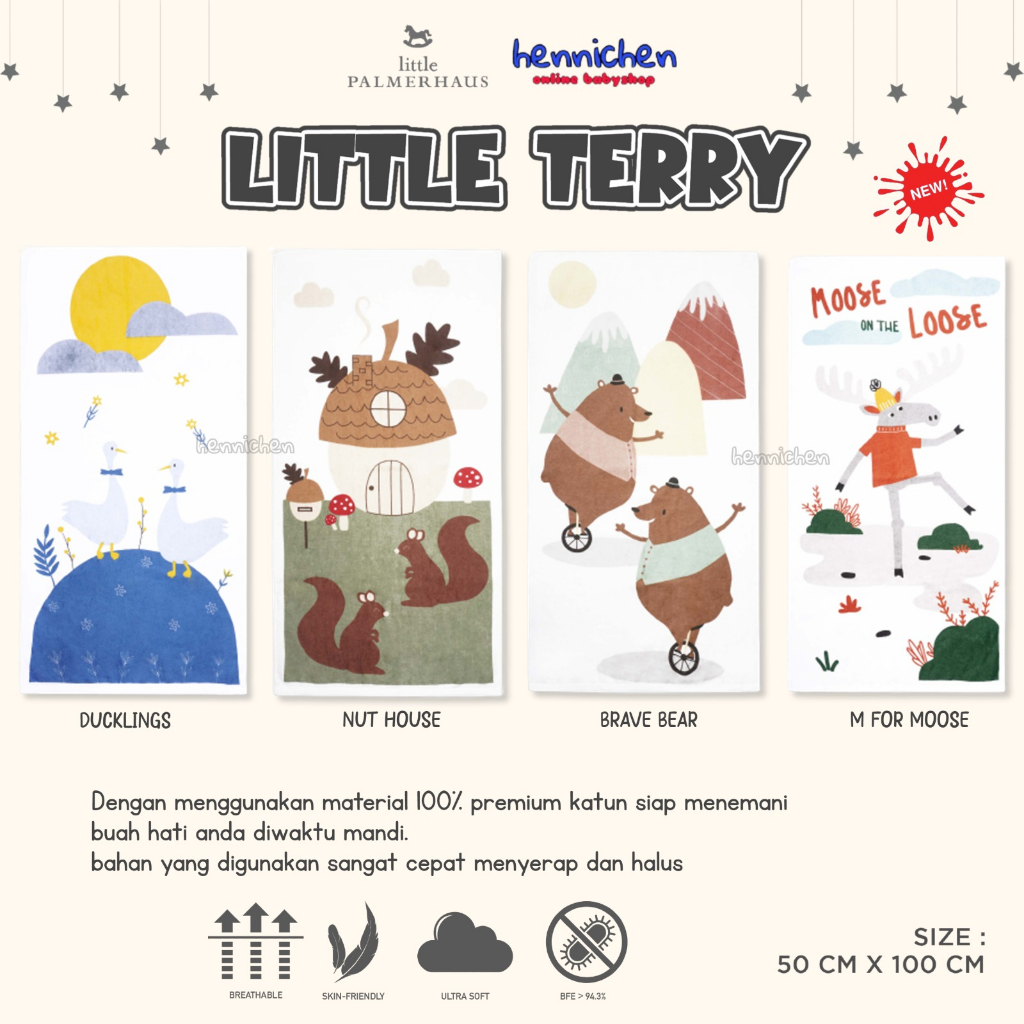 Handuk LITTLE PALMERHAUS LITTLE TERRY by TERRY PALMER ( 50 x 100 CM ) handuk anak BABY AVENE