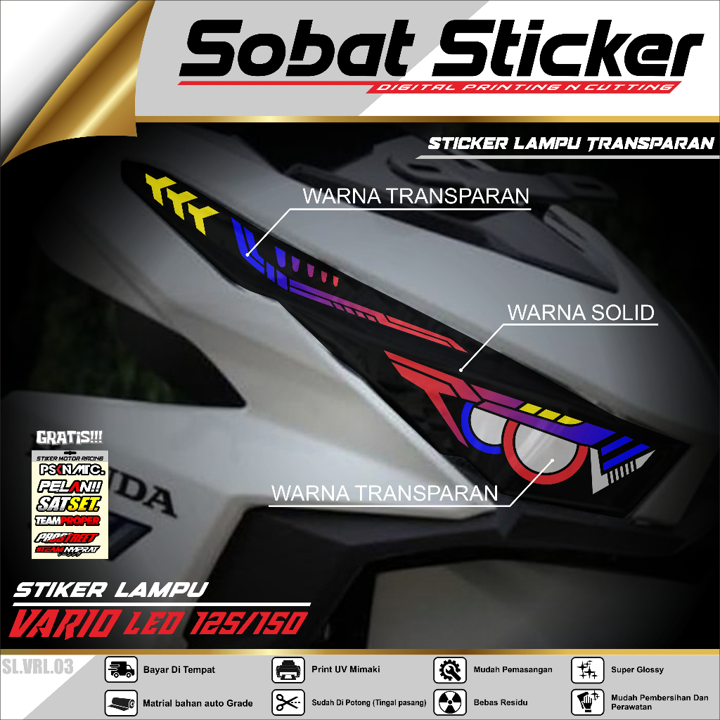 SB STIKER VARIASI LAMPU ALIS MOTOR VARIO 125 150 LED 03