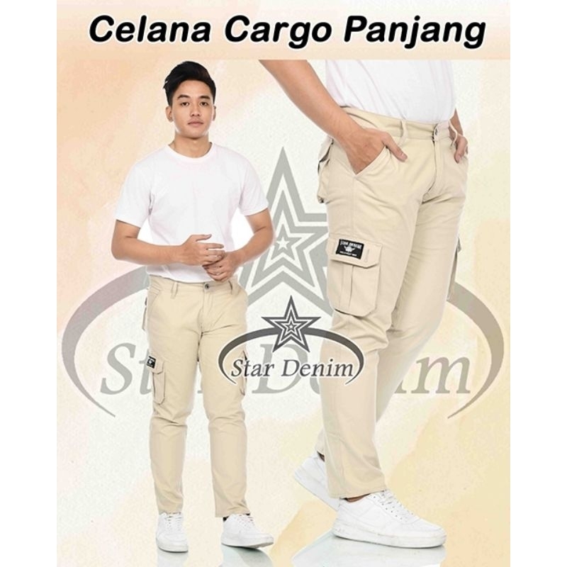 Star Denim - Celana Cargo Panjang Pria - Celana Pria Cargo Jumbo - Cargo Panjang Pria Big Size Terbaru - Celana Cargo Panjang Pdl Gamblok Banyak Saku Trending