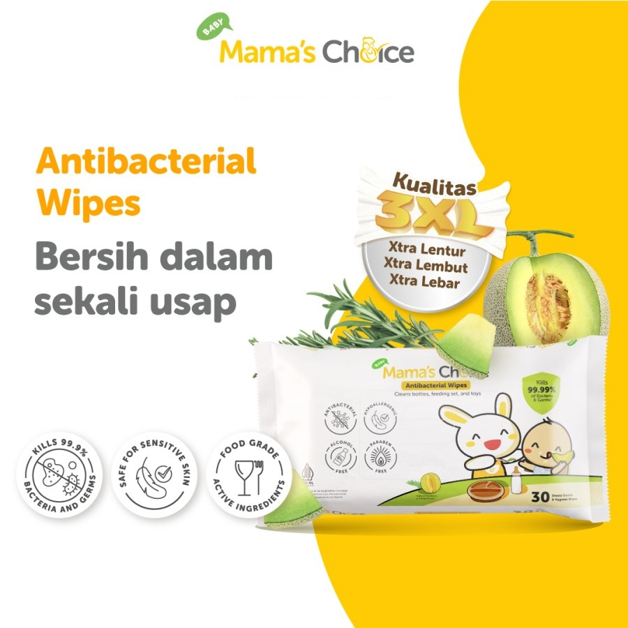 Tisu Basah Dot &amp; Peralatan Bayi- Mama's Choice Antibacterial Wet Wipes