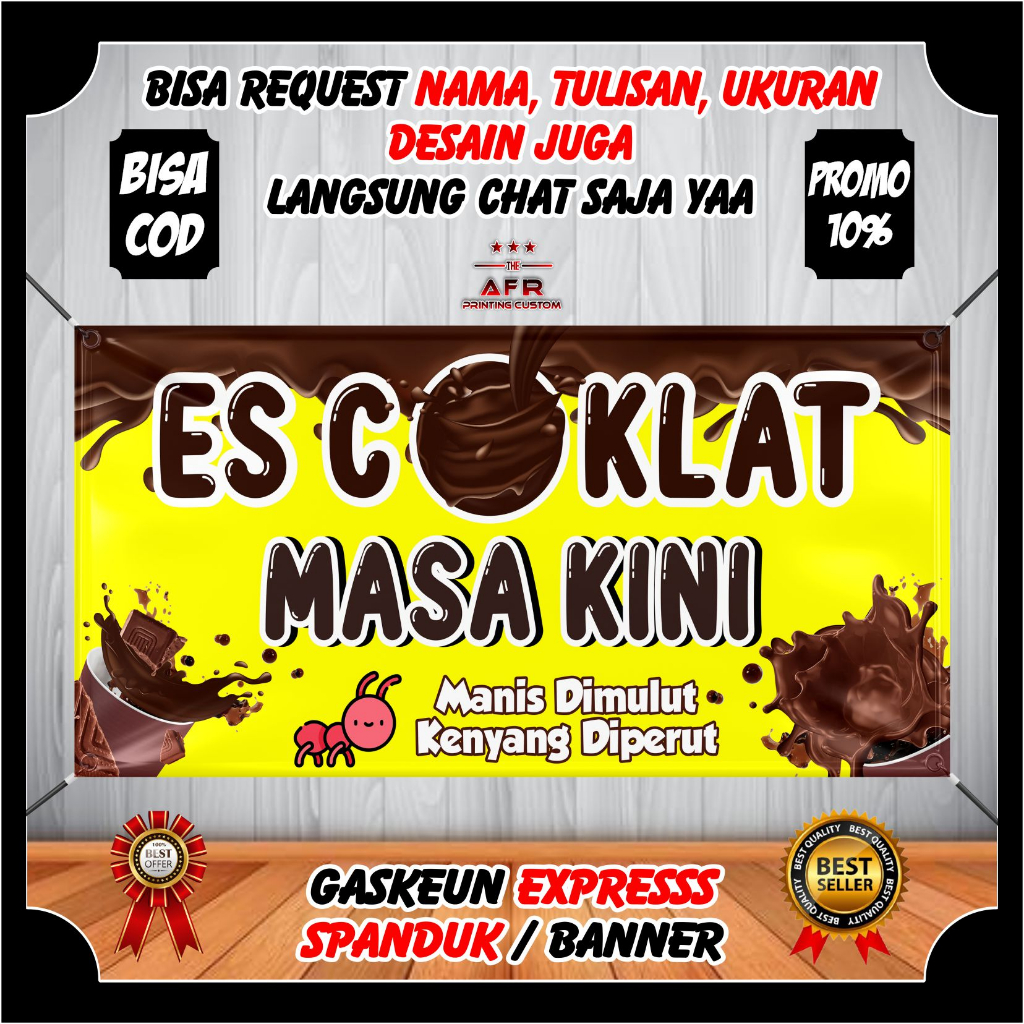 Terbaru - Spanduk Banner Es Coklat Masa Kini Viral Kekinian - Banner Bener Es Coklat Murah