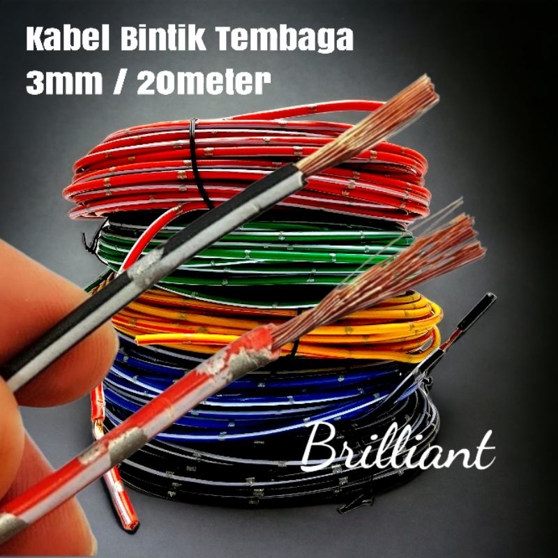 RX Kabel Otomotive Bintik Japan Tembaga - 3mm / 20meter