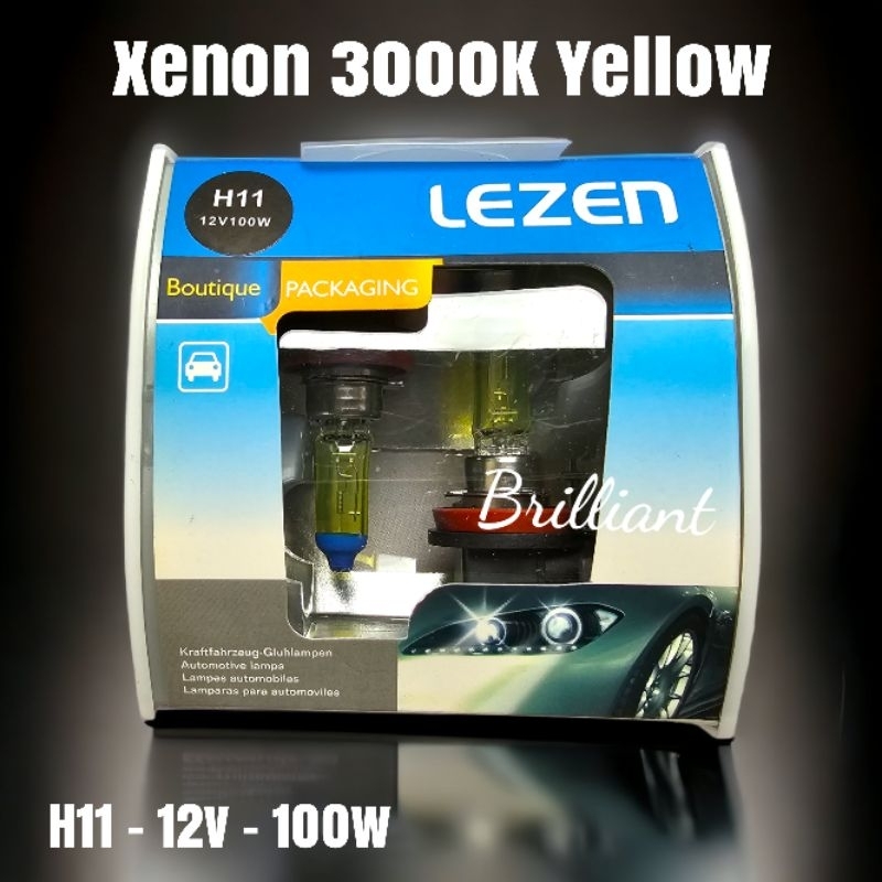 Lampu Bohlam Halogen Xenon - 3000K Yellow Glass - H3 H4 H7 H11 H16 HB3 HB4 - Harga Set