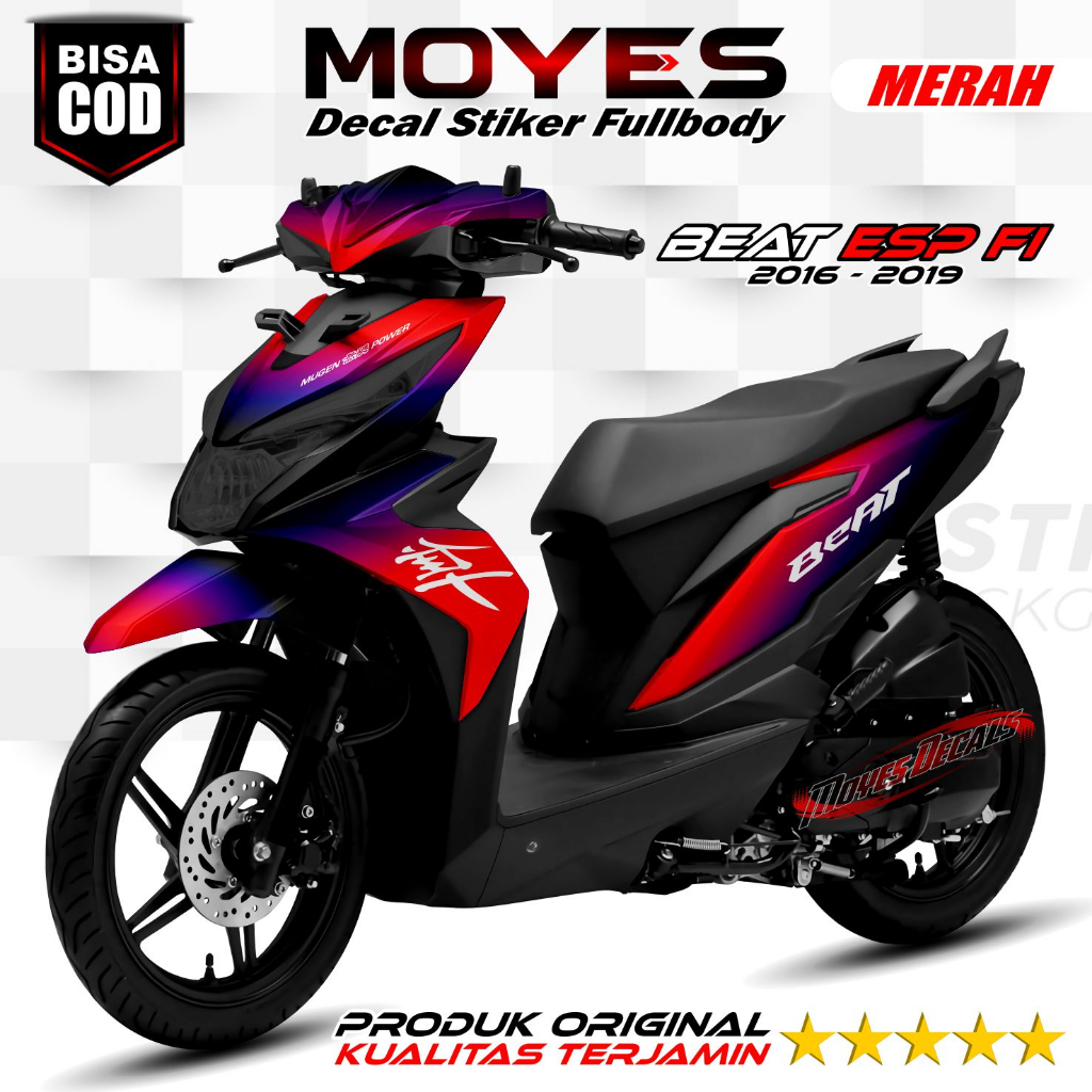 TERBARU... Decal Beat Esp Facelift Full Body / Stiker Variasi Beat FI New Motif Racing