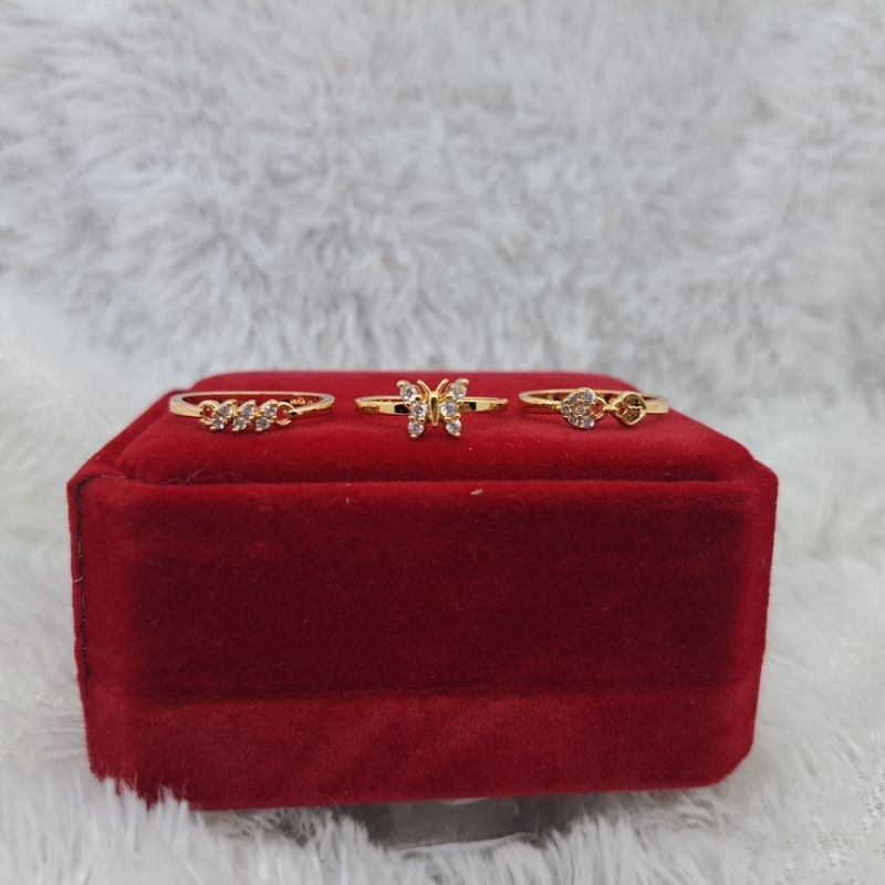 Cincin Permata Terbaru simpel korean lapis emas