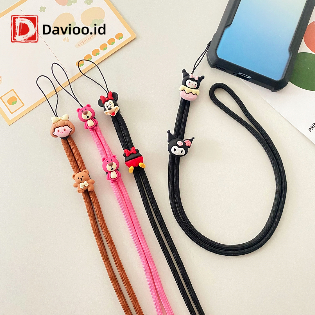 Tali Lanyard Untuk Handphone Airpods Kamera Kunci Tas Motif Kartun 3D