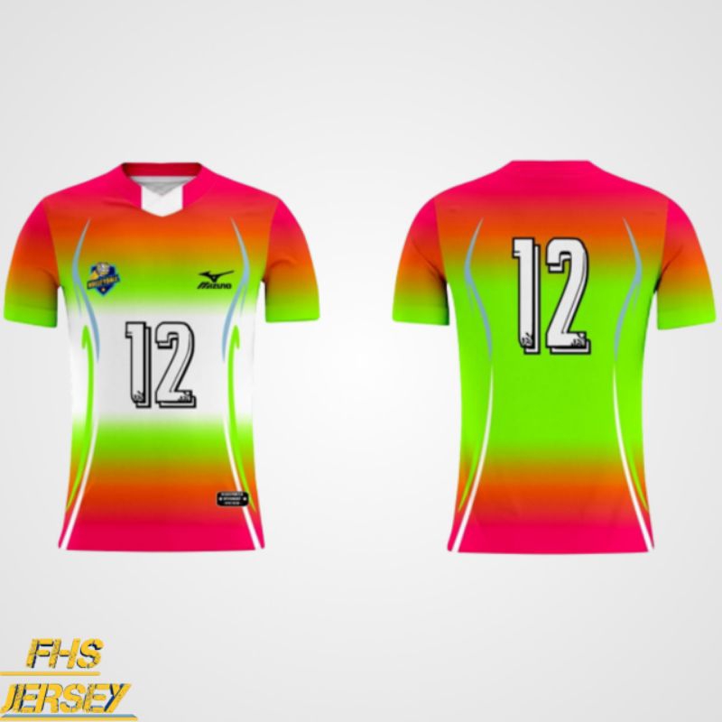 Kaos Jersey voli full printing pria wanita