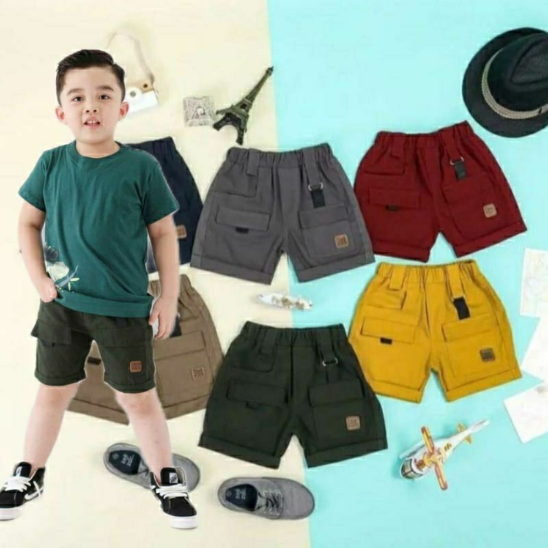 Celana Pendek Cargo Anak / Celana Cargo Short Pants Usia 1-10 Tahun