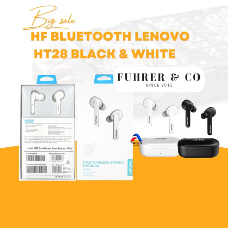 Headset Earphone Earpods LivePods Lenovo Bluetooth HT28 Wireless Original Sale Cuci Gudang