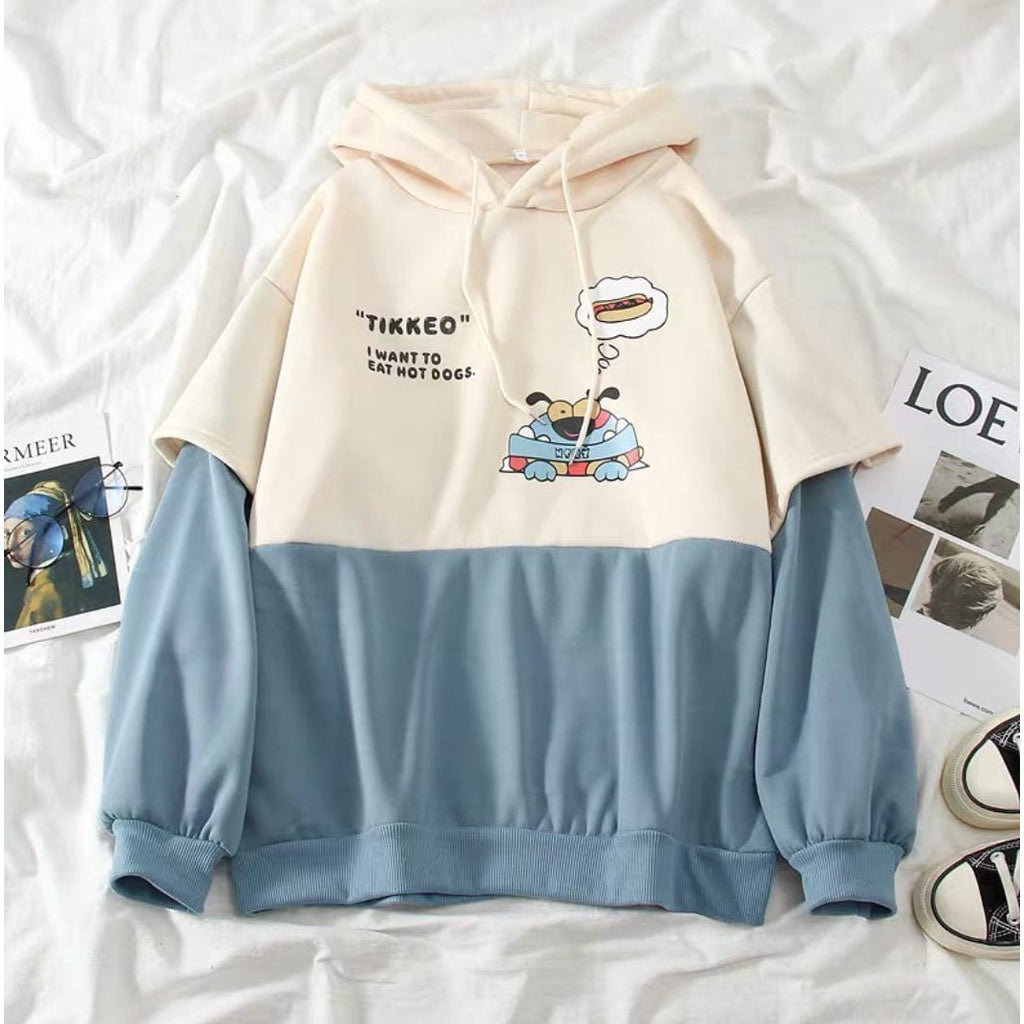 Hoodie Tikkeo Kawaii Couple Korea Style Pria &amp; Wanita terbaru | Dhea Fashion