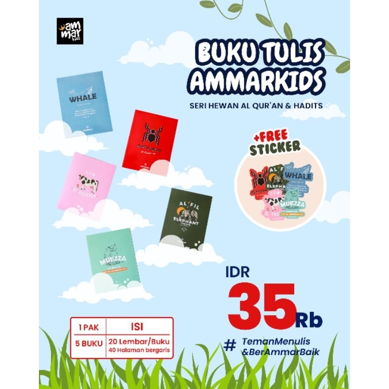 

Buku Tulis Sekolah Anak Muslim Ammarkids Seri Ilmu Pengetahuan Binatang dalam Al Quran dan Hadis A5