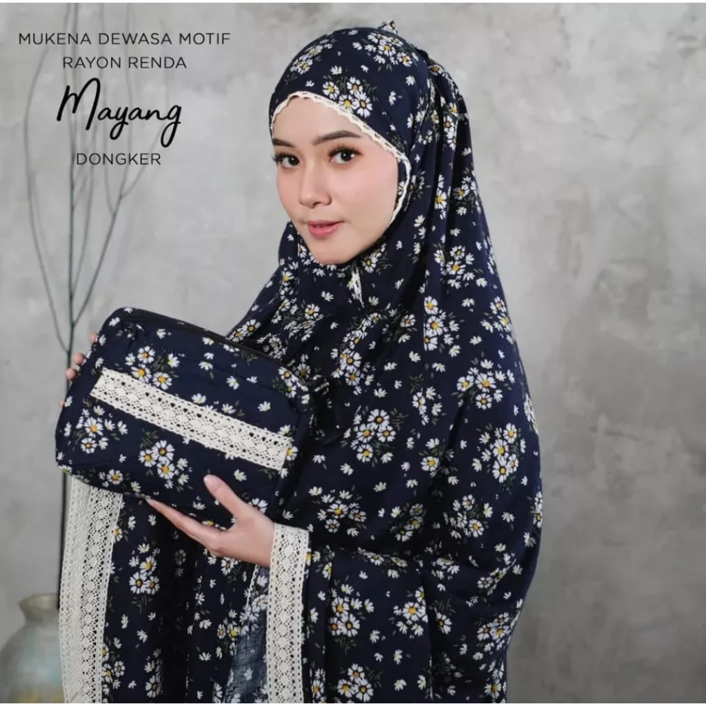 MUKENA KATUN RAYON DEWASA MOTIF BUNGA MELATI RENDA KECIL MURAH/ MUKENA KATUN RAYON PREMIUM MUKENA TE