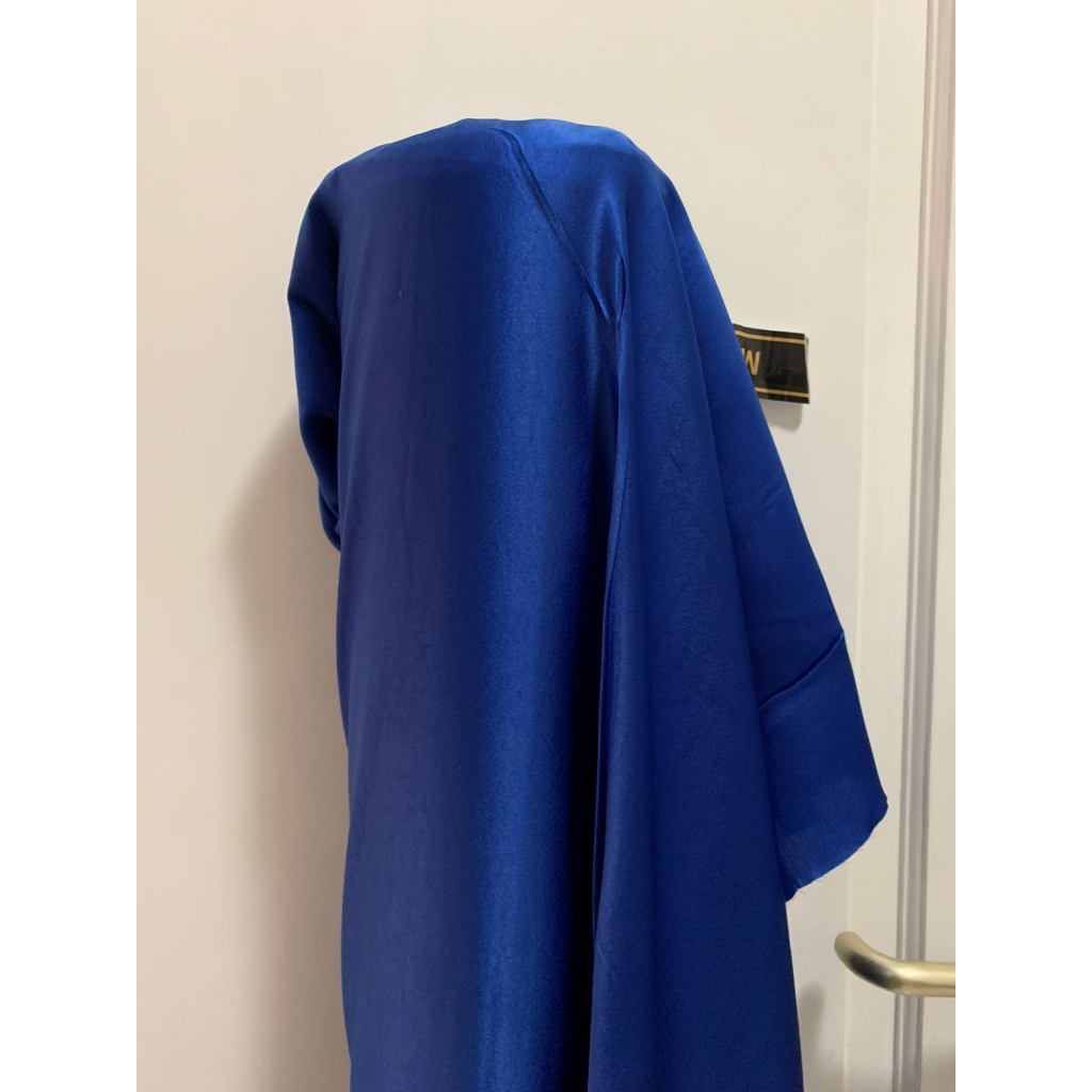 Bahan Kain Satin Maxmara Warna Biru Elektrik Electric Blue Biru BCA