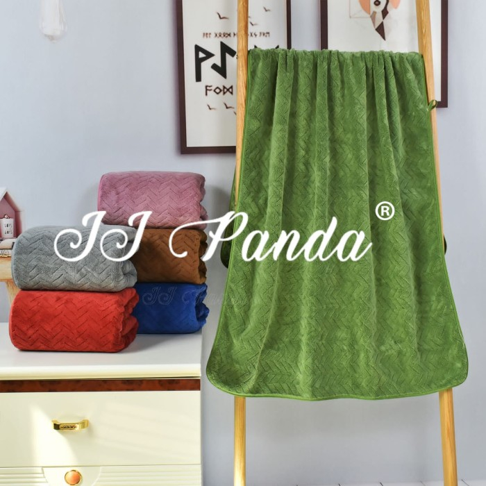 Handuk Mandi Pria dan Wanita Dewasa Microfiber JJ Panda UK 70 x 140cm / Handuk Hotel Super Lembut