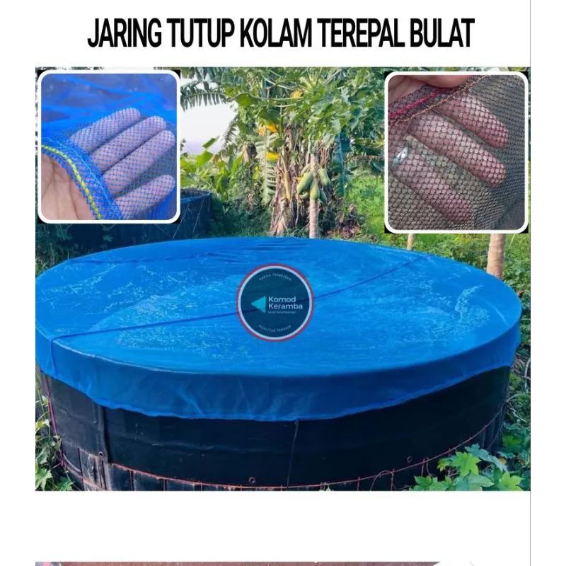 jaring tutup kolam ukuran diameter 4 untuk kolam terepal bulat bioflok