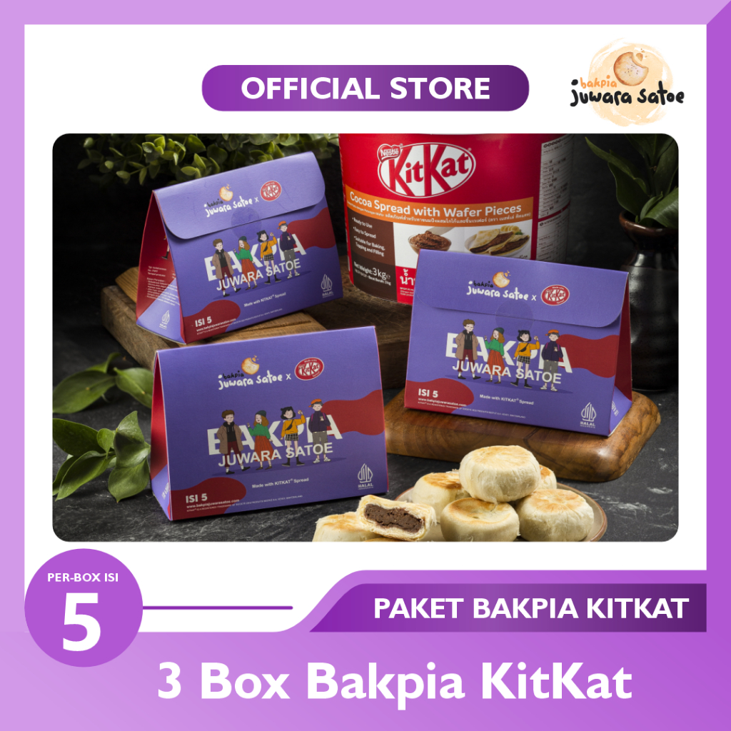 [ 3 BOX ] PAKET BAKPIA BASAH KITKAT - JUWARA SATOE