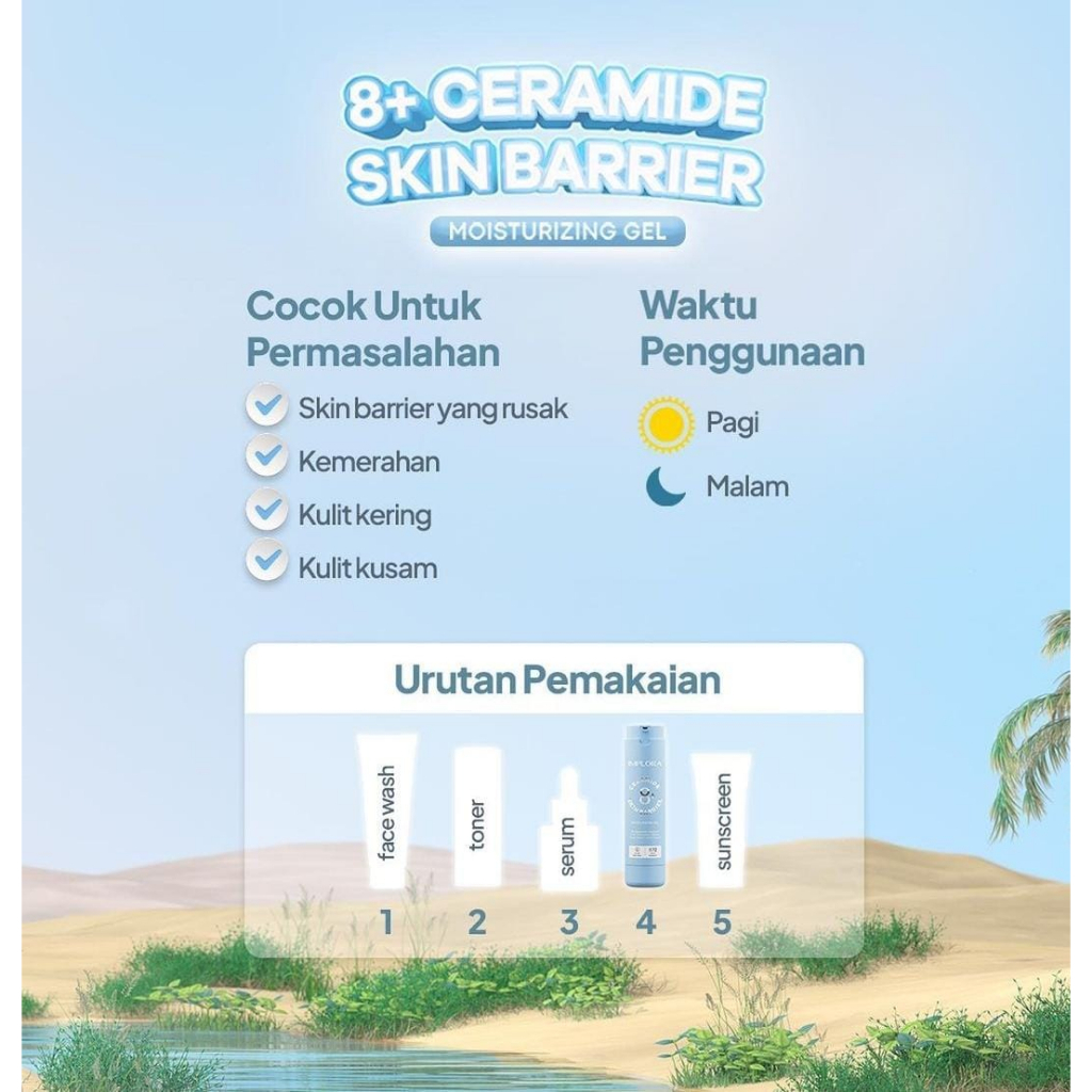 MFI - Implora 8+ Ceramide Skin Barrier Moisturizing Gel Reguler &amp; Refill | Netto 50 ML